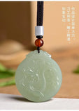 Hetian Yusheng Xiao Long Pendant Xinjiang Jade Zodiac Dragon Sapphire Necklace