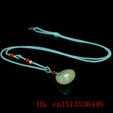 Hetian Jade Ruyi Pendant Double Sided Carved Buddhism Women Jadeite Jewelry