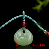 Hetian Jade Ruyi Pendant Double Sided Carved Buddhism Women Jadeite Jewelry