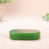 Hetian jade green jade peace pendant Xiangyun pattern jade necklace