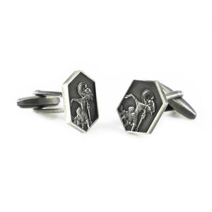 Hexagon Batik Motif Cuff Links Birthday Wedding Father's Gift Cuff Links