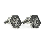 Hexagon Batik Motif Cuff Links Birthday Wedding Father's Gift Cuff Links