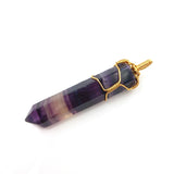 Hexagon Crystal Pillar Rose Quartz Pendant Fluorite Lucky Healing Necklace