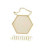 Hexagon Metal Grid Earring Holder Wall Hanging Display Stand with Hooks
