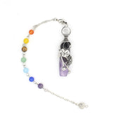 Hexagon Quartz Pendant Dowsing 7 Chakra Healing Pendulum