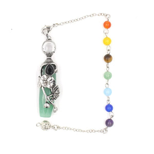 Hexagon Quartz Pendant Dowsing 7 Chakra Healing Pendulum