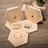 Hexagon Wooden Jewelry Display Organizer