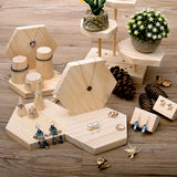 Hexagon Wooden Jewelry Display Organizer