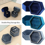 Hexagon Shape Velvet Jewelry Box Ring Storage Box