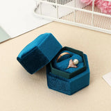 Hexagon Shape Velvet Jewelry Box Ring Storage Box