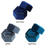 Hexagon Shape Velvet Jewelry Box Ring Storage Box