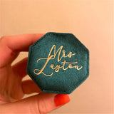 Velvet Hexagon Jewelry Box - Ring Storage Case