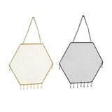 Metal Grid Wall Shelf Earring Organizer Jewelry Holder