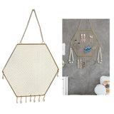 Metal Grid Wall Shelf Earring Organizer Jewelry Holder