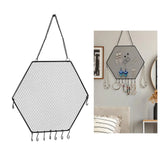 Metal Grid Wall Shelf Earring Organizer Jewelry Holder