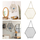 Hexagon Metal Grid Wall Shelf Earring Organizer Jewelry Holder