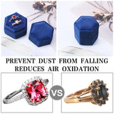 Velvet Jewelry Box Double Ring Storage Wedding Ring Display