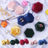 Velvet Jewelry Box Double Ring Storage Wedding Ring Display
