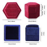 Velvet Jewelry Box Double Ring Storage Wedding Ring Display