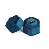 Velvet Jewelry Box Double Ring Storage Wedding Ring Display