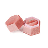 Velvet Jewelry Box Double Ring Storage Wedding Ring Display