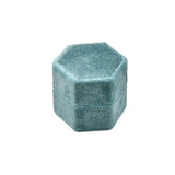 Hexagon Velvet Ring Bearer Box - Vintage Double Ring Display Holder - Red