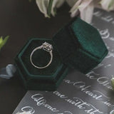 Hexagon Velvet Ring Box for Wedding Ceremony
