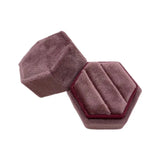 Hexagon Velvet Ring Box for Wedding Ceremony