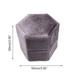 Hexagon Velvet Ring Box Wine Red