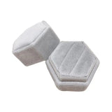 Velvet Double Ring Box Hexagon Display Holder