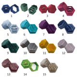 Velvet Double Ring Display Holder Hexagon Box