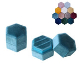 Hexagon Velvet Ring Box Wine Red