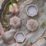 Velvet Double Ring Display Holder Hexagon Box
