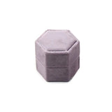 Hexagon Velvet Ring Box Double Ring Display