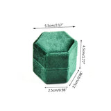 Hexagon Velvet Ring Box Double Ring Display