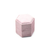 Hexagon Velvet Ring Box Double Ring Display