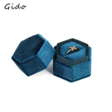 Hexagon Velvet Ring Box Display Holder for Wedding