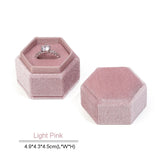 Hexagon Velvet Ring Box Display Holder for Wedding