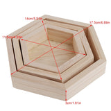 Hexagon Wooden Holder Tray for Crystals Stones Jewelry