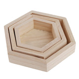 Hexagon Wooden Holder Tray for Crystals Stones Jewelry
