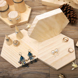 Wooden Hexagon Jewelry Watch Display Stand Organizer