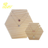 Hexagon Wooden Necklace Jewelry Rack Pendant Holder Jewelry Organizer