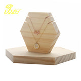 Hexagon Wooden Necklace Jewelry Rack Pendant Holder Jewelry Organizer