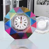 Hexagonal Clock Crystal Epoxy Resin Mold Wall Clocks Silicone Mould DIY Crafts