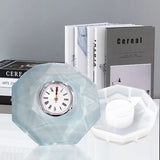 Hexagonal Clock Crystal Epoxy Resin Mold Wall Clocks Silicone Mould DIY Crafts