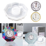 Hexagonal Clock Crystal Epoxy Resin Mold Wall Clocks Silicone Mould DIY Crafts