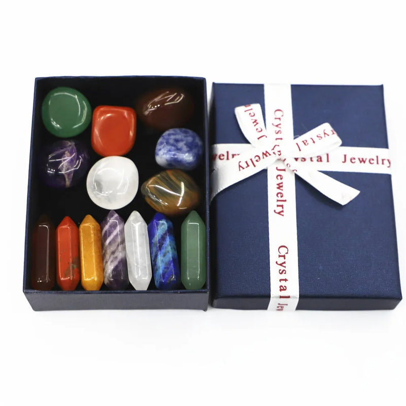 Hexagonal Column Crystal Power Stone Set Chakela Stone Seven Chakra