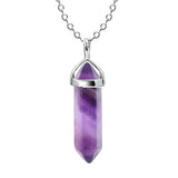 Hexagonal Crystal Pendant Necklace Reiki Multicolor