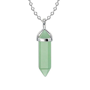 Hexagonal Crystal Pendant Necklace Reiki Multicolor