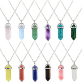 Hexagonal Crystal Pendant Necklace Reiki Multicolor